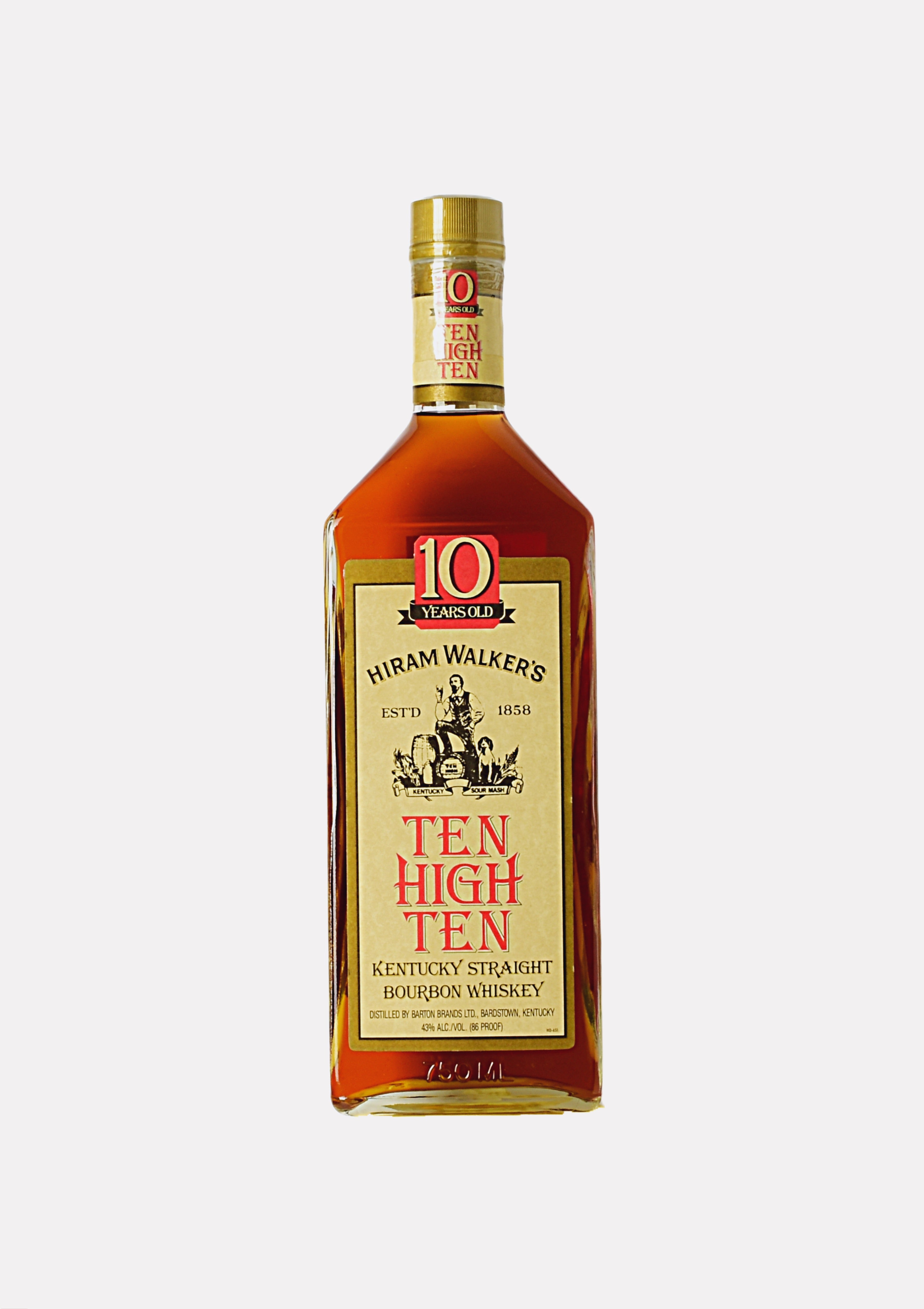 ウイスキー Hiram Walker's Ten High Ten 10 Years Old Hiram Walker`s Ten High Ten Kentucky Straight Bourbon