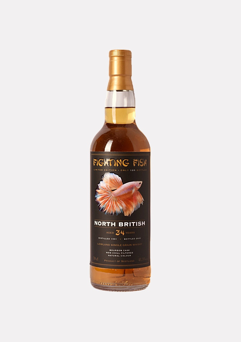 North British 1991- 2025 34 Jahre Single Grain Fighting Fish
