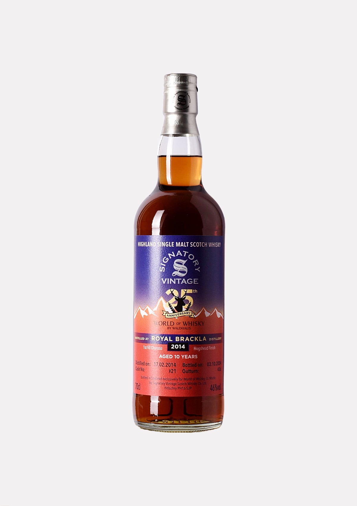 Royal Brackla 2014- 2024 10 Jahre 25th Anniversary World of Whisky The Un-Chillfiltered Collection