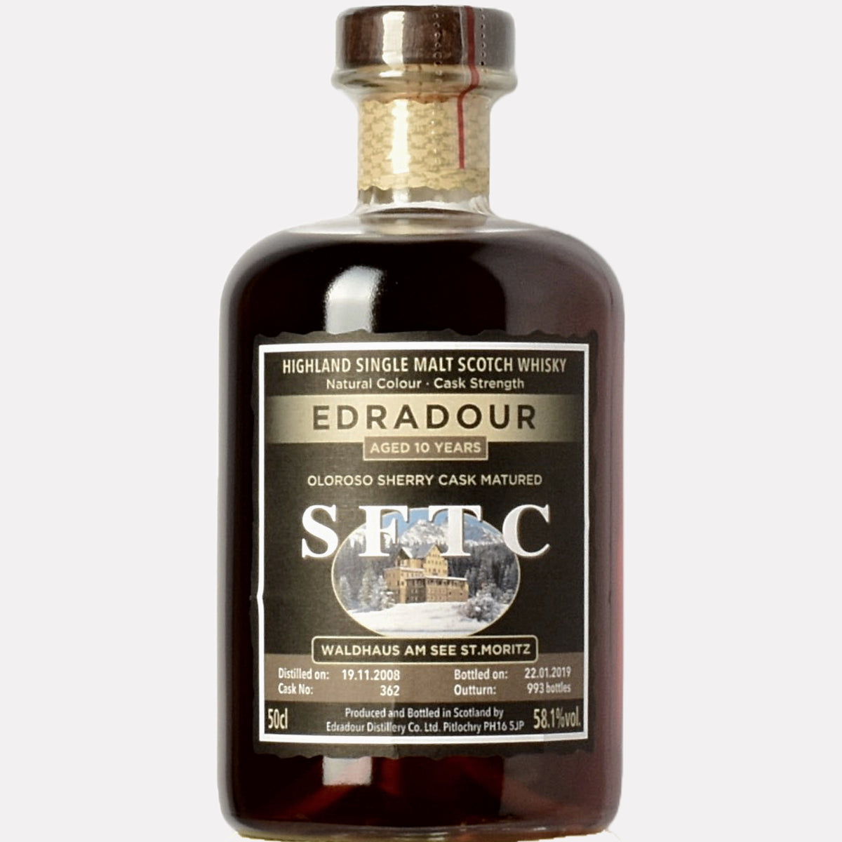 EDRADOUR SFTC #452 10年 500ml Edradour 2008- 2019 10 Jahre SFTC - Oloroso Sherry Cask Matured
